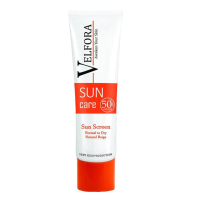کرم ضد آفتاب SPF +50 پوست نرمال و خشک بژ طبیعی ولفرا